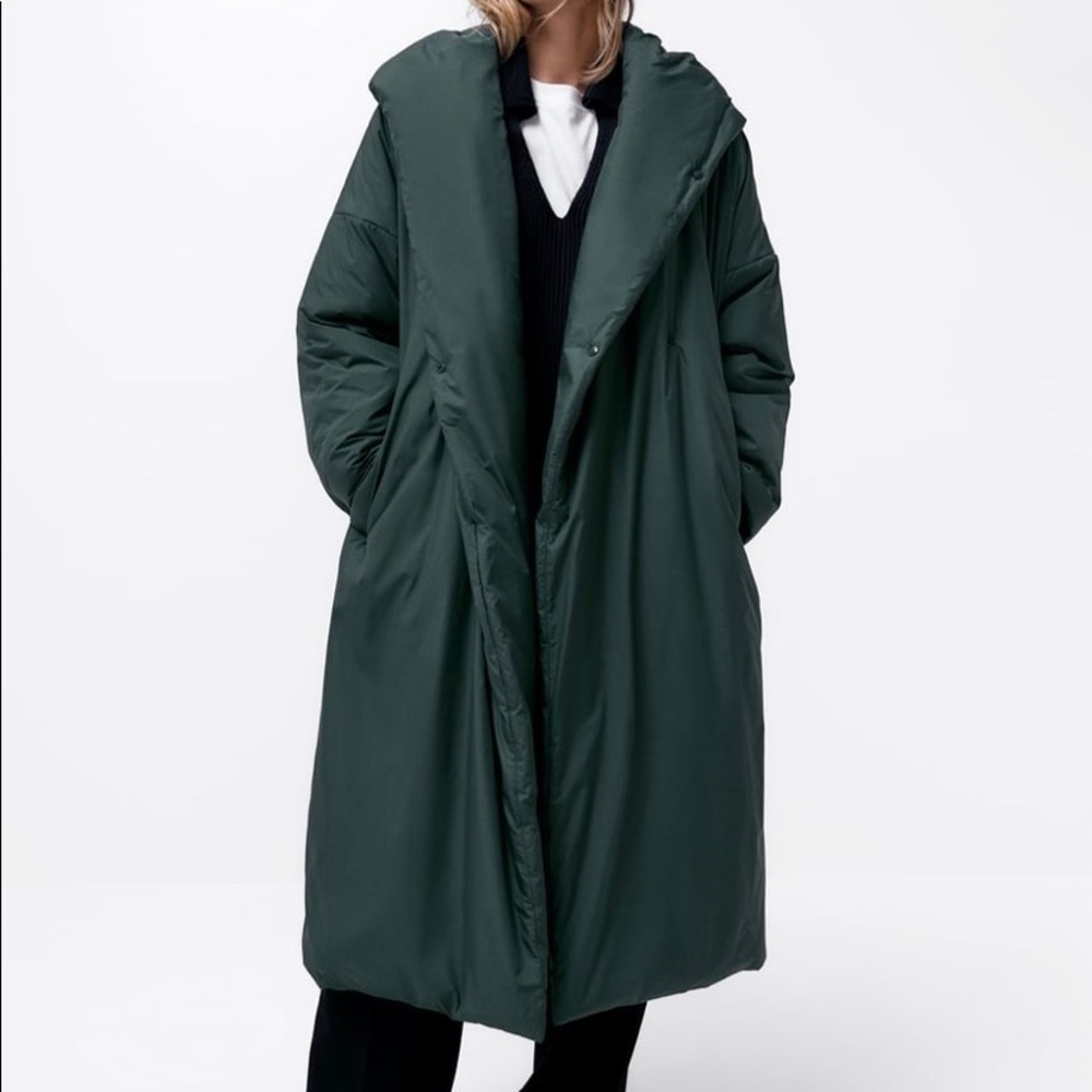 Zara Padded Wrap Belted Coat, Size S-M